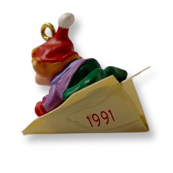 Hallmark Keepsake Miniature, 1991 Fly By, Elf Paper Airplane Christmas Ornament - Picture 4 of 7